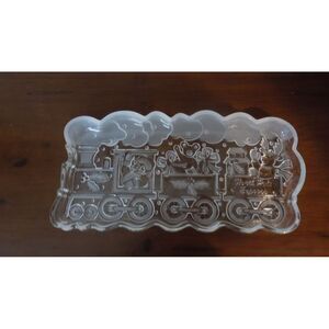 Gorham Holiday Traditions North Pole Express Glass Train Candy Dish Server‎
